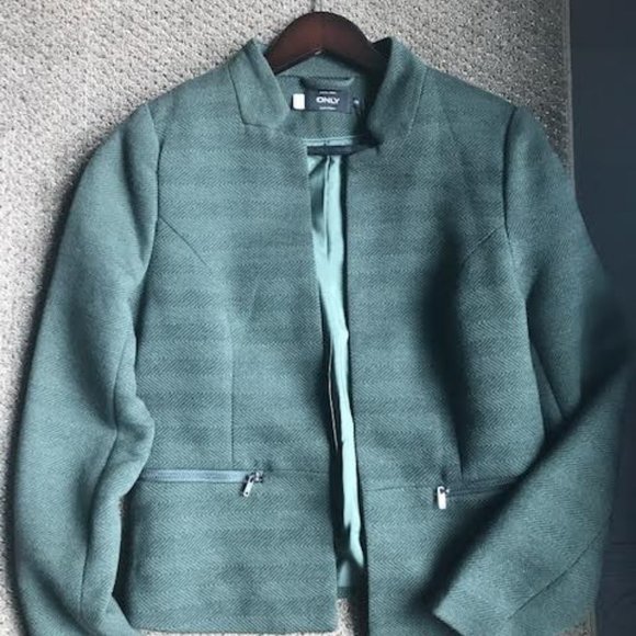 Green Wool Striped Blazer from Only - Picture 1 of 3